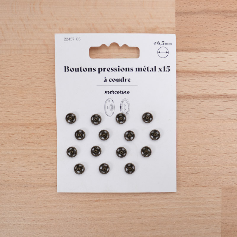 Bouton Pression 6,5mm vieux bronze